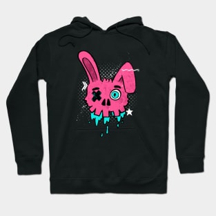 Street Style Bunny Skull Pop Art Rabbit Hoodie